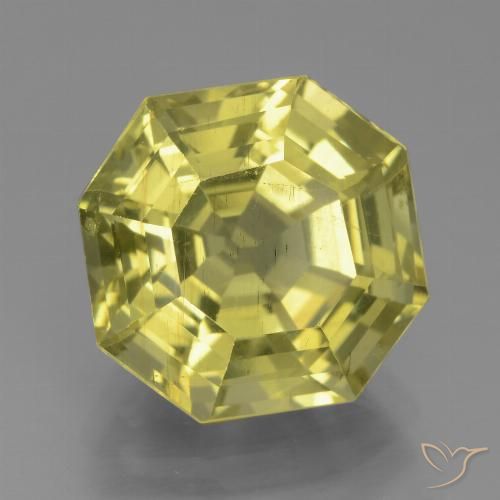 7.08ct Naturel Jaune maïs léger Apatite, Taille émeraude, VS