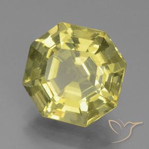 Apatite Jaune maïs léger naturelle Octogone / coupe Émeraude, 7.08 ct, VS