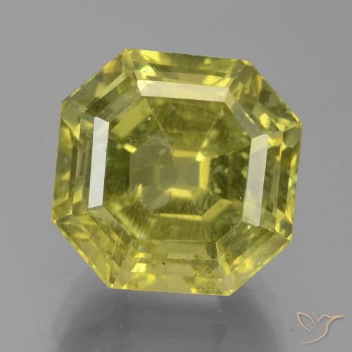 9.42ct Naturel Jaune moyen Apatite, Taille émeraude, VS