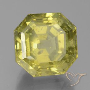 Apatite Jaune moyen naturelle Octogone / coupe Émeraude, 9.42 ct, VS
