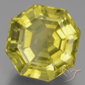Apatite Jaune moyen naturelle Octogone / coupe Émeraude, 15.89 ct, VS