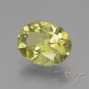 Apatite Jaune verdâtre naturelle ovale, 2.37 ct, VS