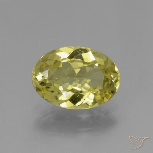 Apatite jaune naturelle coupe ovale, 1,49 ct, VS