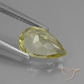 Apatite Jaune crème pâle naturelle En forme de poire, 1.95 ct, VS