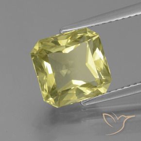 Apatite Jaune verdâtre naturelle Octogone / coupe Émeraude, 3.73 ct, VVS-VS