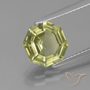 Apatite Vert jaune naturelle Octogone / coupe Émeraude, 2.48 ct, VS