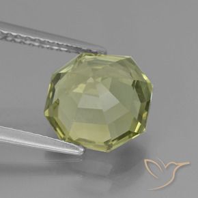 Apatite Vert moyen naturelle Octogone / coupe Émeraude, 3.68 ct, VS