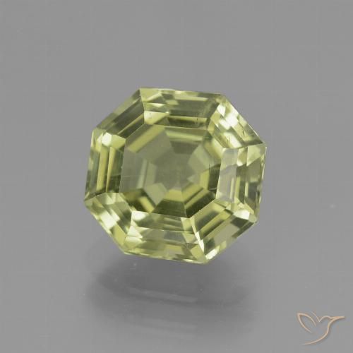 3.31ct Naturel Vert jaunâtre Apatite, Taille émeraude, VS