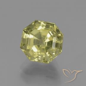 Apatite Jaune verdâtre naturelle Octogone / coupe Émeraude, 3.42 ct, VS