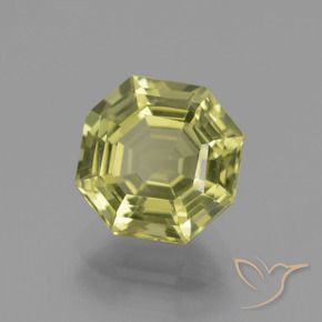 Apatite Jaune moyen naturelle Octogone / coupe Émeraude, 3.32 ct, VVS-VS