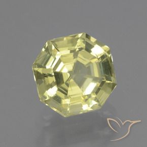 Apatite Jaune citron naturelle Octogone / coupe Émeraude, 1.63 ct, VS