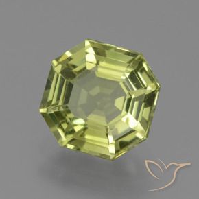 Apatite Vert jaunâtre naturelle Octogone / coupe Émeraude, 1.91 ct, VS