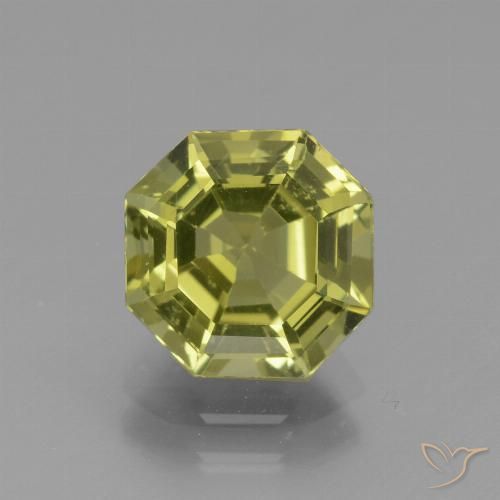 3.00ct Naturel Vert jaune Apatite, Taille émeraude, VS