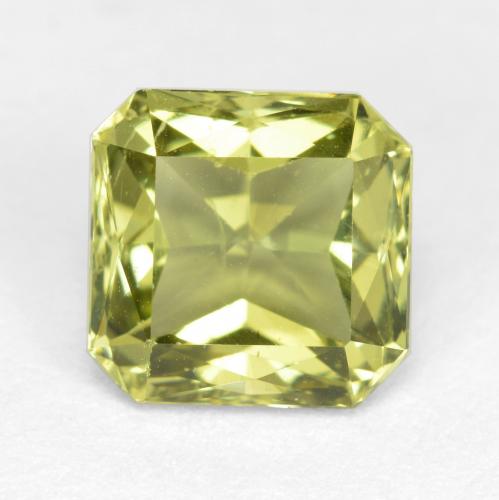 Apatite jaune naturelle taille émeraude, 3,06 ct, VS