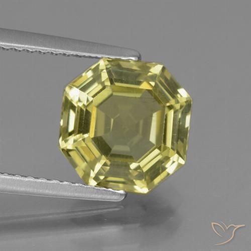 3.33ct Naturel Jaune moyen Apatite, Taille émeraude, VS