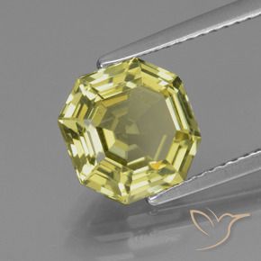 Apatite Jaune moyen naturelle Octogone / coupe Émeraude, 3.33 ct, VS