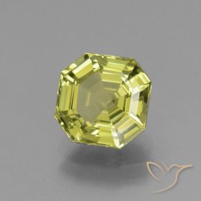 Apatite Vert jaune naturelle Octogone / coupe Émeraude, 2.68 ct, VVS-VS