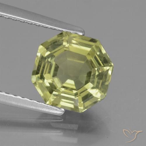 2.47ct Naturel Vert jaunâtre Apatite, Taille émeraude, VS