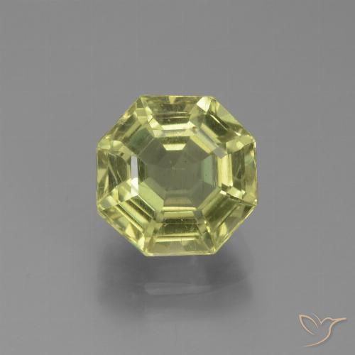 2.81ct Naturel Vert jaune Apatite, Taille émeraude, VS