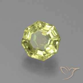 Apatite Vert jaune naturelle Octogone / coupe Émeraude, 2.81 ct, VS
