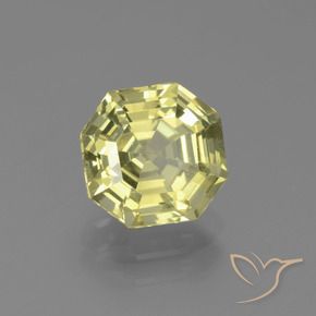 Apatite Jaune verdâtre naturelle Octogone / coupe Émeraude, 2.43 ct, VS