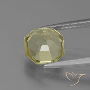 Apatite Jaune verdâtre naturelle Octogone / coupe Émeraude, 2.43 ct, VS