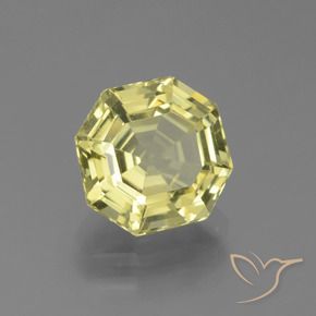 Apatite Jaune moyen naturelle Octogone / coupe Émeraude, 2.85 ct, VVS-VS