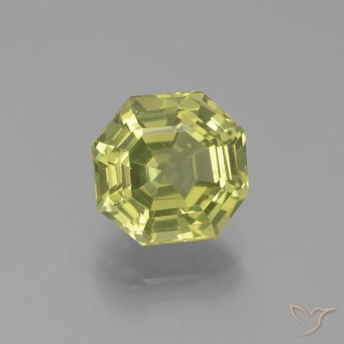 2.54ct Naturel Vert jaune Apatite, Taille émeraude, VS