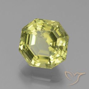 Apatite Jaune moyen naturelle Octogone / coupe Émeraude, 4.64 ct, VS