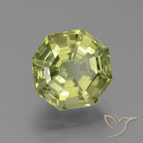 Apatite Jaune moyen naturelle Octogone / coupe Émeraude, 4.29 ct, VS