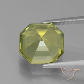 Apatite Medium Light Green naturelle Octogone / coupe Émeraude, 3.95 ct, VVS-VS