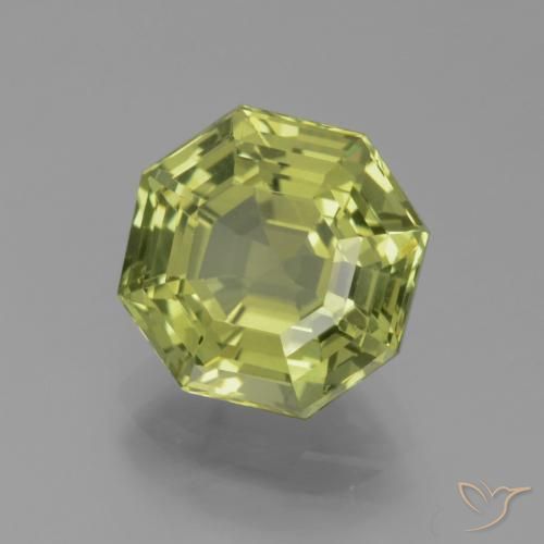 Apatite Vert terreux léger naturelle Octogone / coupe Émeraude, 4.05 ct, VVS-VS