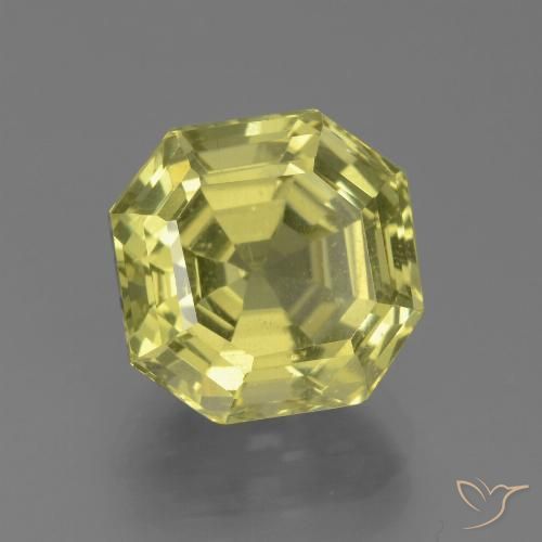 4.94ct Naturel Jaune clair Apatite, Taille émeraude, VS