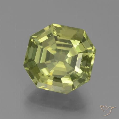 4.58ct Naturel Vert jaunâtre Apatite, Taille émeraude, VS