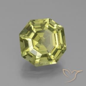 Apatite Vert jaune naturelle Octogone / coupe Émeraude, 3.85 ct, VVS-VS
