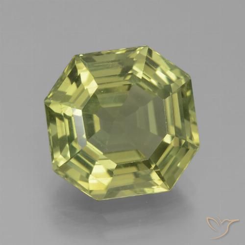 6.27ct Naturel Vert jaunâtre Apatite, Taille émeraude, VVS-VS