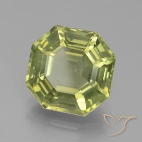 Apatite Vert jaunâtre naturelle Octogone / coupe Émeraude, 6.27 ct, VVS-VS