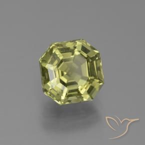 Apatite Jaune verdâtre naturelle Octogone / coupe Émeraude, 2.47 ct, VS