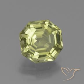 Apatite Vert jaunâtre naturelle Octogone / coupe Émeraude, 2.27 ct, VS