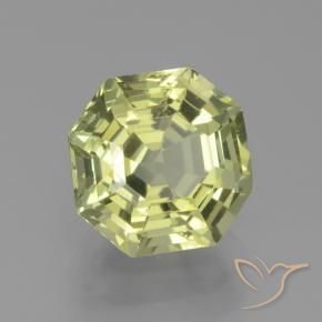 Apatite Vert jaunâtre naturelle Octogone / coupe Émeraude, 2.66 ct, VS