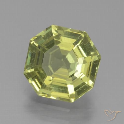 2.13ct Naturel Vert jaune Apatite, Taille émeraude, VS