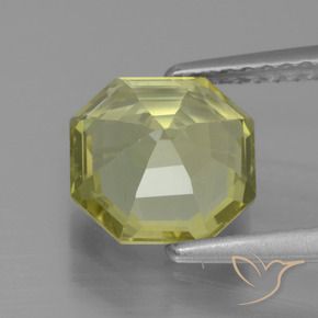 Apatite Jaune moyen naturelle Octogone / coupe Émeraude, 2.15 ct, VS