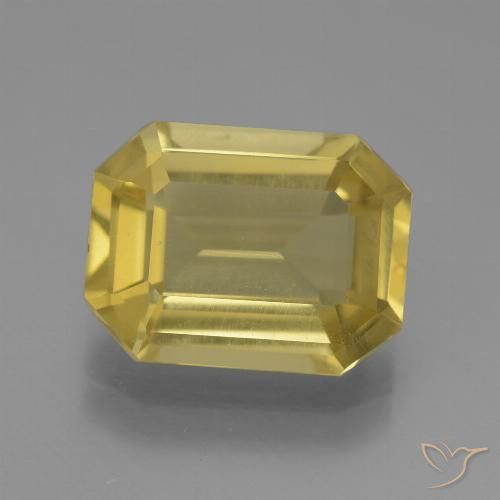4.84ct Naturel Jaune doré léger Apatite, Taille émeraude, VVS-VS
