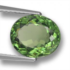 Apatite vert naturelle coupe ovale, 3,12 ct, VS-SI