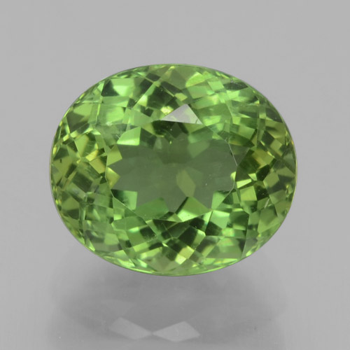 Apatite Vert foncé naturelle Coupe ovale, 2.18 ct, VS-SI