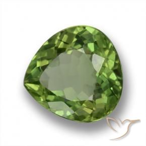 Apatite Vert foncé naturelle En forme de poire, 2.29 ct, VS-SI