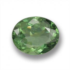Apatite vert naturelle coupe ovale, 1,38 ct, VS-SI