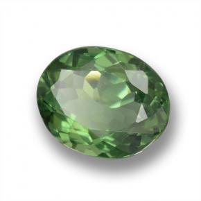 Apatite vert naturelle coupe ovale, 1,38 ct, VS-SI