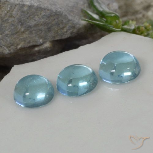 1.32ctw Naturel Bleu aquatique léger Apatite, Tour, Transparent