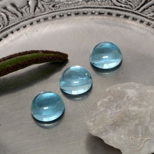 2.05ctw Naturel Bleu verdâtre Apatite, Tour, Transparent
